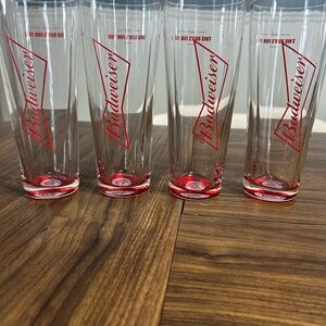 Budweiser Red Logo Tall Glass Set